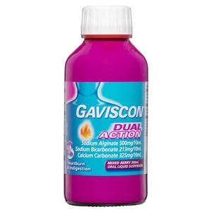 Antacids Or Gastric: Gaviscon Dual Act. M/Berry Liq 300ml