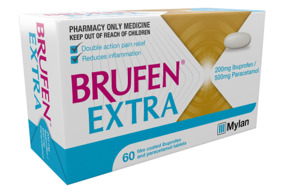 Pain Relief Oral: Brufen Extra 200/500mg Ibuprofen/Paracemtol 60s