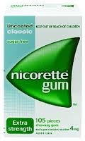 Nicotine Gum And Lozenges: Nicorette Gum Classic 4mg 105