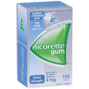 Nicotine Gum And Lozenges: Nicorette Icy Mint Gum 4mg 105