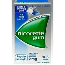 Nicotine Gum And Lozenges: Nicorette Icy Mint Gum 2mg 105