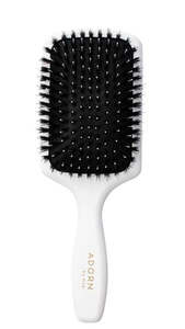 Hair Accessories Brushes Combs And Scissors: Mae 41-4600 Natural Bristles Paddle Brush in White