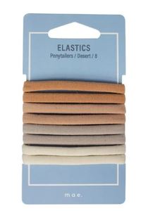 Mae's Elastic Ponytailers in Desert (Pack of 8)