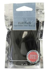 Hair Accessories Hair Ties Elastics And Ponytailers: Mae 40-2203Bk Elast. Thick Black 12 Rubber Bands