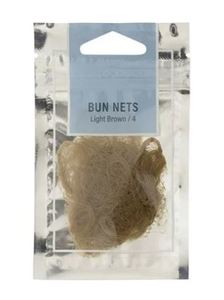 Hair Accessories Nets Rollers And Shower Caps: Mae Hair Nets in Light Brown - Pack of 3