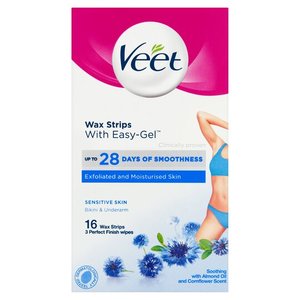 Hair Spray Gel Wax And Mousse: Veet Cold Wax Strips Underarm 16s