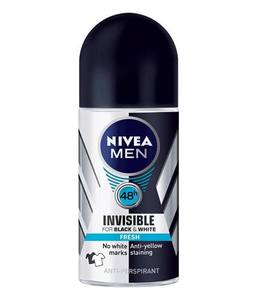 Deodorants And Antiperspirants Men: Nivea Deodorant Invisible B&W Roll On Men 50ml
