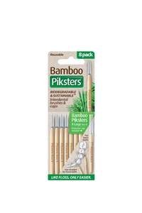 Dental Floss: Piksters Bamboo Green Size 6 8Pk