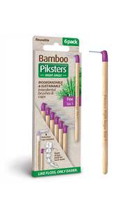 Dental Floss: Piksters Bamboo Purple Ra Size 1 6Pk