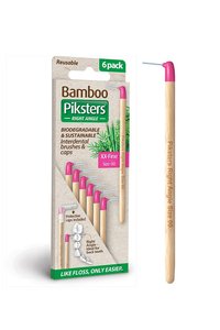 Dental Floss: Piksters Bamboo Pink Ra Size 00 6Pk