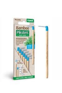 Dental Floss: Piksters Bamboo Blue Ra Size 5 6Pk