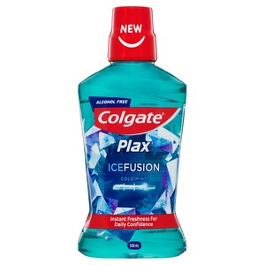 Mouthwash And Breath Fresheners: Plax M/W Ice Fusion Cold Mint 500ml