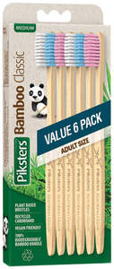 Piksters Bamboo T/Brush Value 6Pk