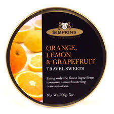 Chemist Confectionary: Simpkins Sweets Orange/Lemon/Grapefruit