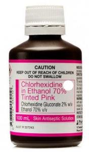 Antiseptic And Burns: Chlorhexidine 0.5% In 70% Ethanol Antiseptic Pink 100ml
