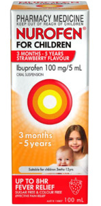 Baby Pain Relief: NUROFEN for Children 3months-5years Strawberry 100ml