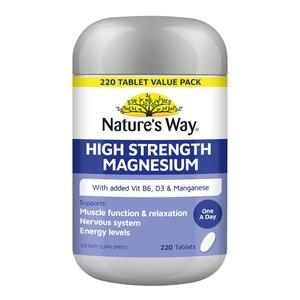 Natures Way High Strength Magnesium Tabs 220s