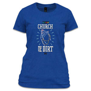 Rotorua Mtb Club: RMTBC Church of Dirt Womens T Royal Blue