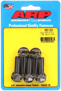 Arp Fasteners: ARP M10 x 1.25 x 30 Hex Black Oxide Bolts - ARP 663-1003