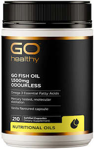 Products: GO Healthy Go Fish Oil 1,500mg Odourless Omega 3 Softgel Capsules 210