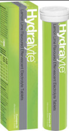 Products: Hydralyte Electrolyte Effervescent Tablets 20 - Lemon Lime