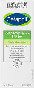 Cetaphil UVA/UVB Defence SPF 50+ Daily Facial Moisturiser 50ml