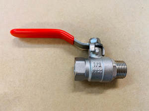 Valve: [V313] Male + Female ball valve (red)- long handle