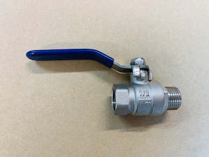 valve: [V312] Male + Female ball valve 15mm (blue)- long handle
