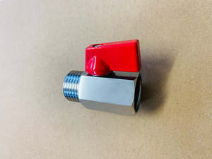 [2725] Mini ball valve --male / female (red) x 10