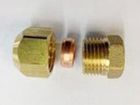 Brass Fitting: [BRF1027] Brass Compression Stop End Cap With Copper Olive