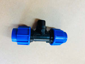 Main Pipe Bluepipes: [MDP1006] MDPE Tee With 3/4" Thread 25mm