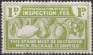 Fruit Inspection Fee – 1d Green