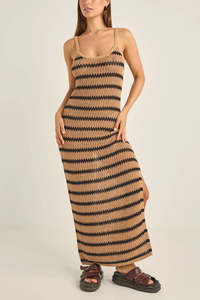 Rhythm Sol Stripe Knit Maxi Dresses