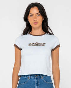 Womens Tops: Rusty Snapper Contrast Ringer Mini Tees
