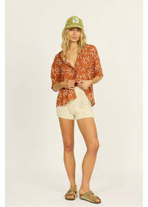 Womens Tops: Sisstrevolution Sandy Cheeks Woven T-Shirts