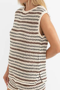 Womens Tops: Rhythm Tami Stripe Knit Longline Tanks