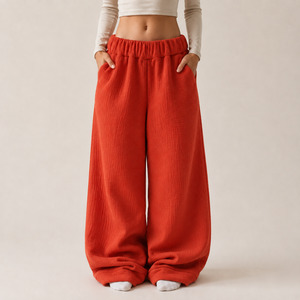 Comfort Pants: Premium Sherpa Lined Comfort Pants - Rustic Orange