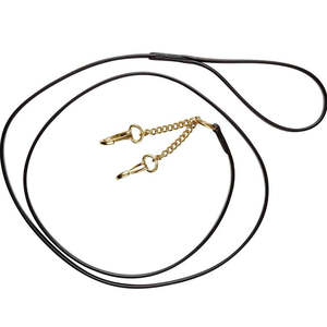 Horse Leads: Collegiate Leather Two Chain Lead
