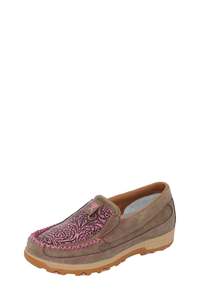 Twisted X Women's Tooled Pink CellStretch Mocs Slip On