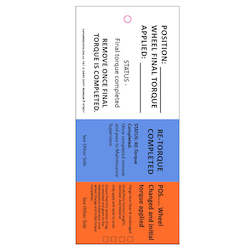 Synthetic Wheel Torque Tags (packs of 100) Code WTS01