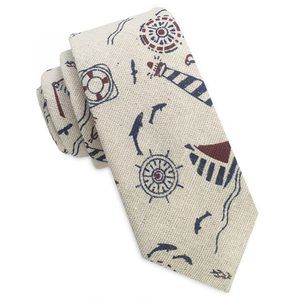 Products: Beige with Nautical Pattern Men’s Skinny Tie