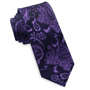 Products: Black & Purple Paisley Mens Skinny Tie