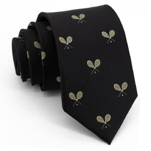 Products: Black Texture with Tennis Racquets Tie