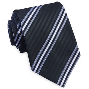 Products: Black, White & Grey Narrow Stripes Mens Tie
