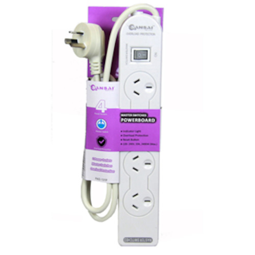 Sansai 4 Way Basic Powerboard with Master Switch