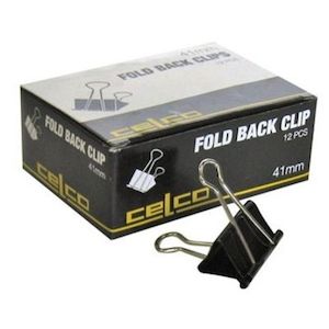 Stationery: FOLDBACK CLIPS, 41mm, BOX 12
