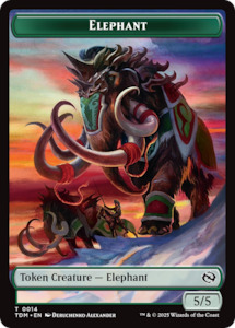 Magic The Gathering Singles: Elephant // Treasure Double-Sided Token [Tarkir: Dragonstorm Tokens]