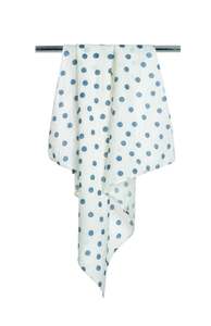 Scarf - White w/ Green Polka Dot