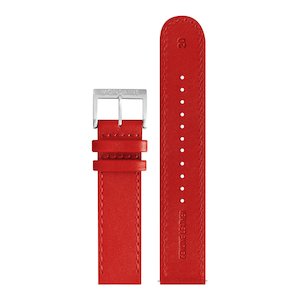 Mondaine 20mm red leather strap new style - NZ Watchbands