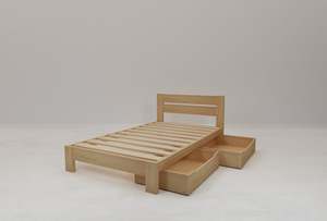 King Single Frame: Roset King Single Slat Bed Frame With 2 x Storage Drawer